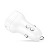Uniwersalna szybka ładowarka samochodowa eXc LIGHT,2x USB-A QC, 45W, biała