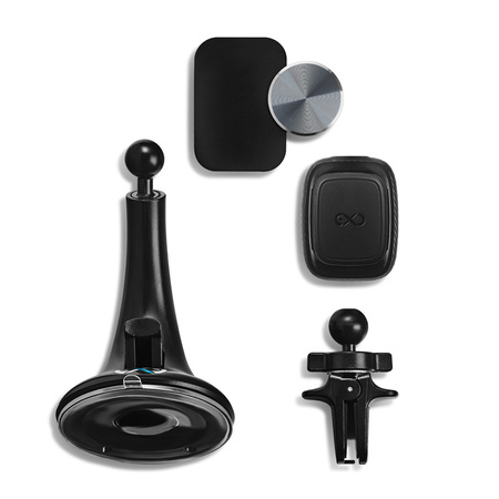 Uniwersalny magnetyczny uchwyt samochodowy na telefon komórkowy eXc TWICE,czarno-szary