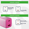 Uniwersalna szybka ładowarka sieciowa eXc CUBE, 1x USB-A QC + 1x USB-C PD, 30W, jasno różowo-różowa