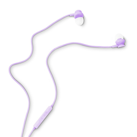 Słuchawki dokanałowe z mikrofonem eXc BASS,wtyk JACK3.5MM,liliowe