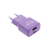 Uniwersalna szybka ładowarka sieciowa eXc SLIM, 1x USB-A QC + 1x USB-C PD, 20W, liliowa