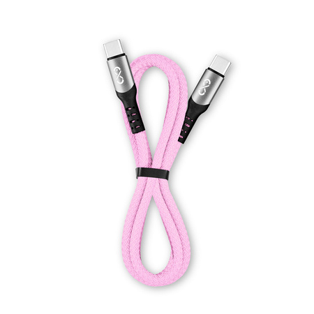 Kabel USBC-USBC eXc BRAID,1.2m,jasno różowy