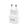 Uniwersalna szybka ładowarka sieciowa eXc SLIM, 1x USB-A QC + 1x USB-C PD, 20W, biała