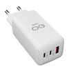 Uniwersalna szybka ładowarka sieciowa eXc CUBE, 1x USB-A QC + 2x USB-C PD, 65W, biała