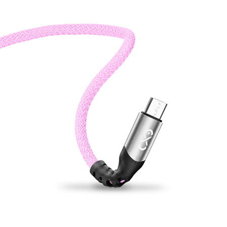 Kabel USBA-micro USB eXc BRAID 1.2m,jasno różowy