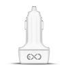 Uniwersalna szybka ładowarka samochodowa eXc LIGHT, 2x USB-A QC+1x USB-C PD, 48W, biała