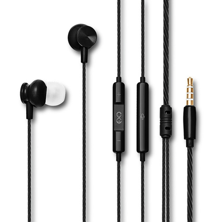Słuchawki dokanałowe z mikrofonem eXc BASS,wtyk JACK3.5MM,czarne
