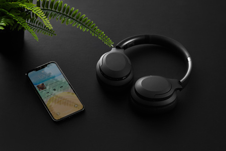 Nauszne słuchawki bezprzewodowe z ANC eXc HEAVEN, czarny