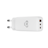 Uniwersalna szybka ładowarka sieciowa eXc CUBE, 1x USB-A QC + 2x USB-C PD, 65W, biała