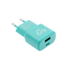 Uniwersalna szybka ładowarka sieciowa eXc SLIM, 1x USB-A QC + 1x USB-C PD, 20W, miętowa