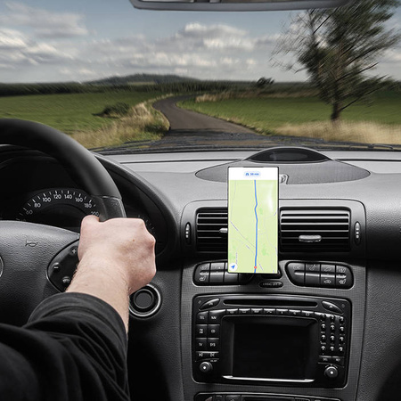 Uniwersalny magnetyczny uchwyt samochodowy na telefon komórkowy eXc HOLD, czarno-złoty