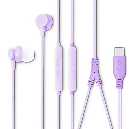 Słuchawki dokanałowe z mikrofonem eXc BASS,wtyk USBC,liliowe