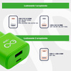 Uniwersalna szybka ładowarka sieciowa eXc SLIM, 1x USB-A QC + 1x USB-C PD, 20W, neonowo zielona