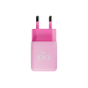Uniwersalna szybka ładowarka sieciowa eXc CUBE, 1x USB-A QC + 1x USB-C PD, 30W, jasno różowo-różowa