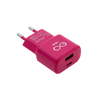 Uniwersalna szybka ładowarka sieciowa eXc SLIM, 1x USB-A QC + 1x USB-C PD, 20W, różowa
