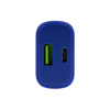 Uniwersalna ładowarka sieciowa eXc SLIM, 1x USB-A QC + 1x USB-C PD, 20W, granatowa