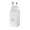 Uniwersalna szybka ładowarka sieciowa eXc CUBE, 1x USB-A QC + 2x USB-C PD, 65W, biała