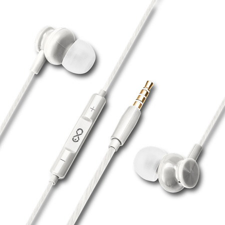 Słuchawki dokanałowe z mikrofonem eXc BASS,wtyk JACK3.5MMj,białe