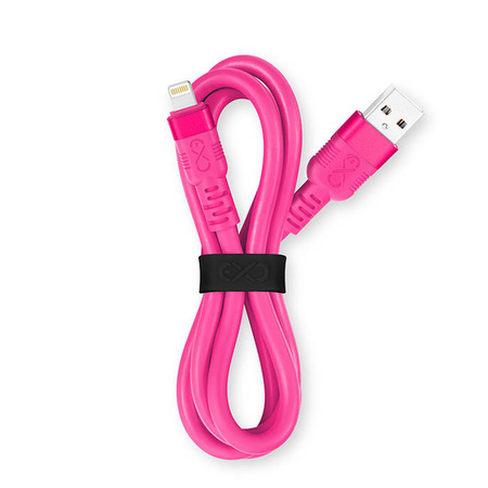 Kabel USBA-Lightning eXc WHIPPY Pro 0.9m,cukierkowy róż
