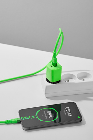 Kabel USBA-USBC eXc WHIPPY Pro 2.0m,neonowa zieleń