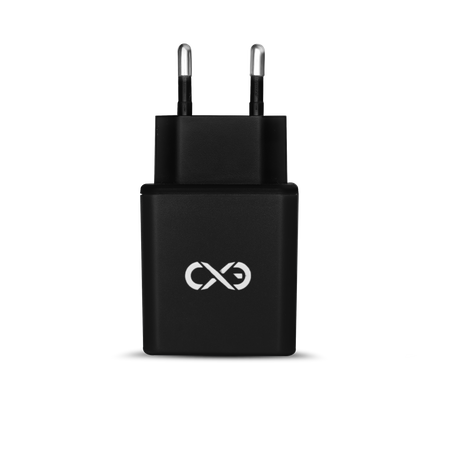 Uniwersalna ładowarka sieciowa eXc BASIC,2xUSBA QC,18W,czarna