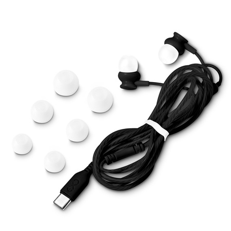 Słuchawki dokanałowe z mikrofonem eXc BASS,wtyk USBC,czarne