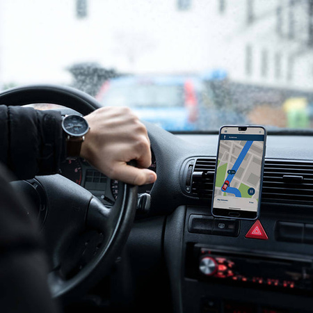 Uniwersalny magnetyczny uchwyt samochodowy na telefon komórkowy eXc HOLD, czarno-złoty