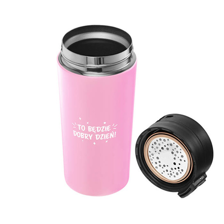 Kubek termiczny eXc KEEP, 380ml, jasno różowo