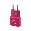 Uniwersalna szybka ładowarka sieciowa eXc SLIM, 1x USB-A QC + 1x USB-C PD, 20W, różowa