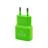 Uniwersalna szybka ładowarka sieciowa eXc SLIM, 1x USB-A QC + 1x USB-C PD, 20W, neonowo zielona
