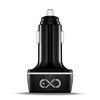 Uniwersalna szybka ładowarka samochodowa eXc LIGHT, 2x USB-A QC+1x USB-C PD, 48W, czarna