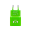 Uniwersalna szybka ładowarka sieciowa eXc SLIM, 1x USB-A QC + 1x USB-C PD, 20W, neonowo zielona