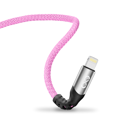 Kabel USBA-Lightning eXc BRAID 1.2m,jasny różowy